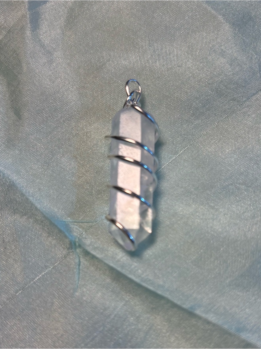 New Clear Quartz Wire Wrapped Crystal Pendant